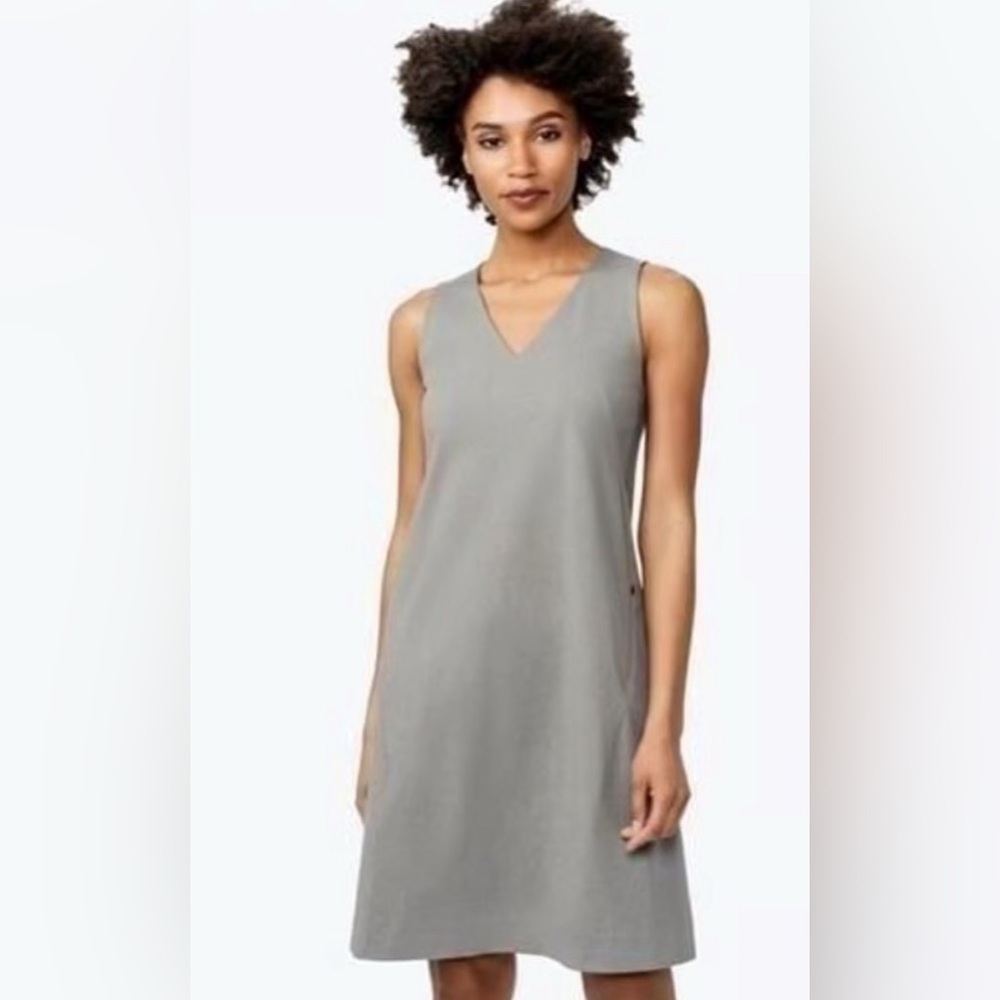 Ministry of Supply Kinetic Sleeveless Shift Dress Gray Knee Length